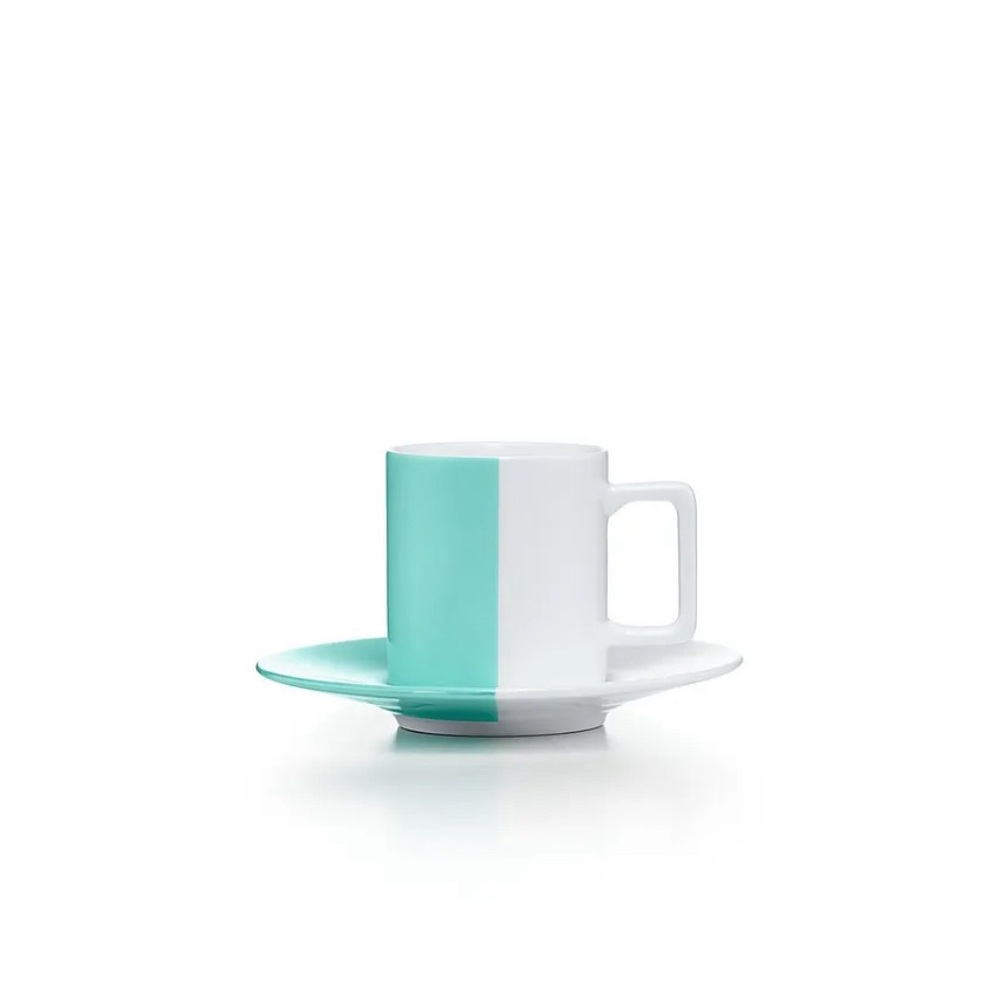 Tiffany & Co. Color Block Espresso Cup and Saucer